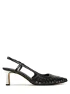 Michael Kors Alora Black Silver Slingback Pump In Black