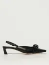 Michael Kors Jaden Kitten Sling Pumps In Black Leather
