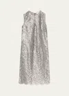Michael Kors Short Metallic Floral Guipure Lace Dress In Gunmetal