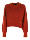 Michael Kors Short Pullover In Ribbed Wool Blend In Red