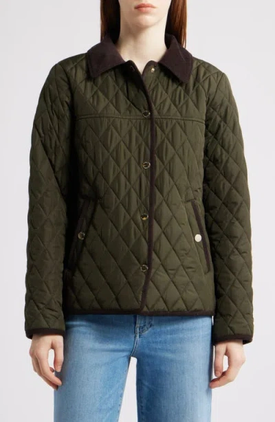 Michael Kors Short Quilted Jacket In Green