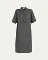 Michael Kors Short-sleeve Jaspe Tunic Dress In Animal Print