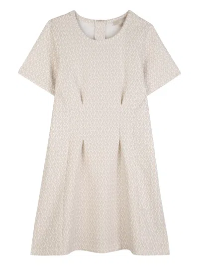 Michael Kors Kids' Short-sleeve Patterned Dress In Neutral