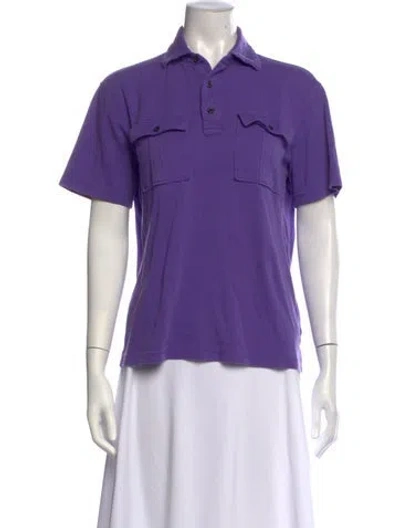 Pre-owned Michael Kors Short Sleeve Polo In Purple