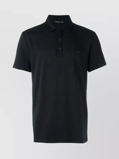 Michael Kors Short Sleeve Polo Shirt In Black