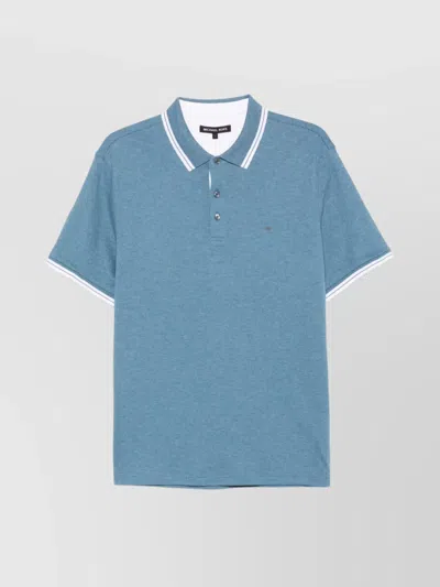 Michael Kors Short Sleeve Polo Shirt In Blue