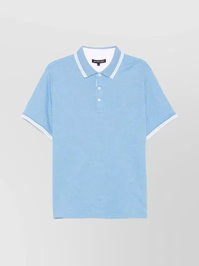 Michael Kors Short Sleeve Polo Shirt In Blue