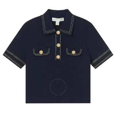 Michael Kors Short Sleeve Polo Shirt In Blue