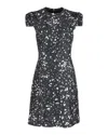 Michael Kors Short Sleeve Printed Dress In Black Cotton In Black