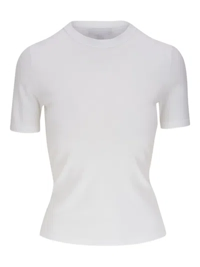 Michael Kors Short-sleeve Ribbed Top In White