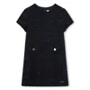 Michael Kors Short-sleeve Tweed Dress In Blue