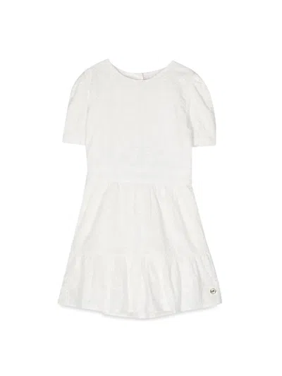 Michael Kors Short-sleeved Mini Dress For Girls In White