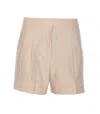 Michael Kors Pleated Linen And Cotton Shorts