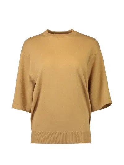 Michael Kors Short-sleeve Sweater In Brown