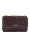 Michael Kors Claire Large Suede Shoulder Bag In Brown