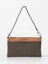 Michael Kors Monogram Brown Clutch Bag In Brown