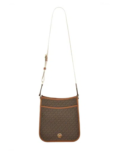 Michael Kors Printed Leather Raven Crossbody Bag In Multicolour