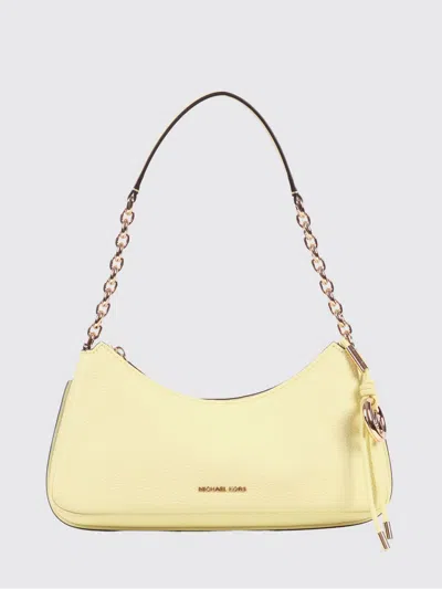 Michael Kors Nolita Medium Hammered Leather Clutch With Chain In White