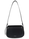 Michael Kors Black Shoulder Bag With Adjustable Shoulder Strap And Logo Lettering On The Front In Leather Woman In Black