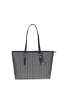 Michael Kors Quinn Large Mk2000 Logo Jacquard Tote Bag In Black
