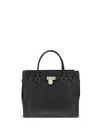 Michael Kors Hamilton Moderne Large Leather Satchel In Black