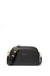 Michael Kors Rectangular Black Hammered Leather Shoulder Bag In Black