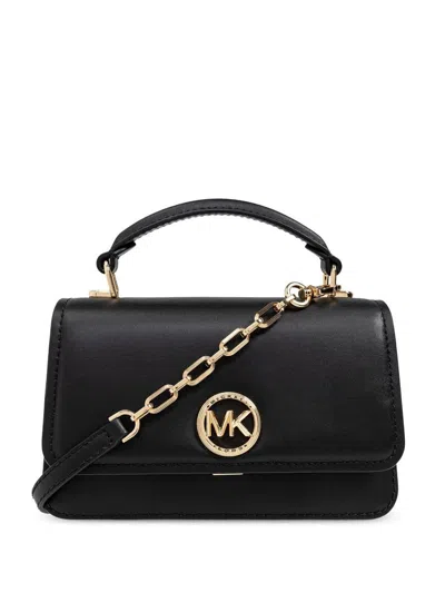 Michael Kors Logo-plaque Leather Tote Bag In Black