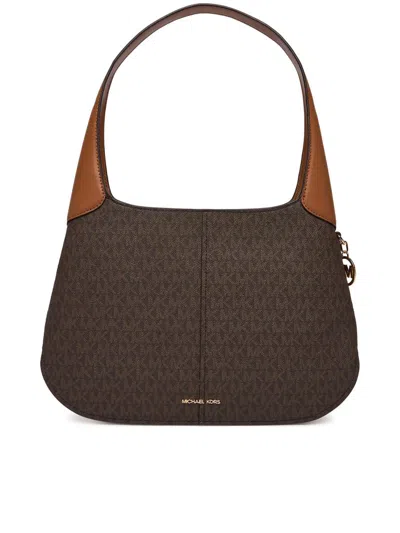 Michael Kors Shoulder Bag Curved Silhouette Gold Tone Hardware In Brown