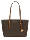 Michael Kors Quinn Medium Signature Logo And Leather Tote Bag