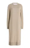 Michael Kors Side Slit Linen-cotton Tunic Top In Neutral
