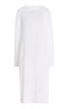 Michael Kors Side Slit Linen-cotton Tunic Top In White