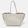MICHAEL KORS SIGNATURE COATED CANVAS AND LEATHER FREYA TOTE