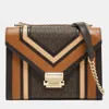 Michael Kors Whitney Medium Color-block And Signature Logo Shoulder Bag In Brown