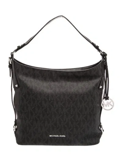 Pre-owned Michael Kors Signature Hobo In Black