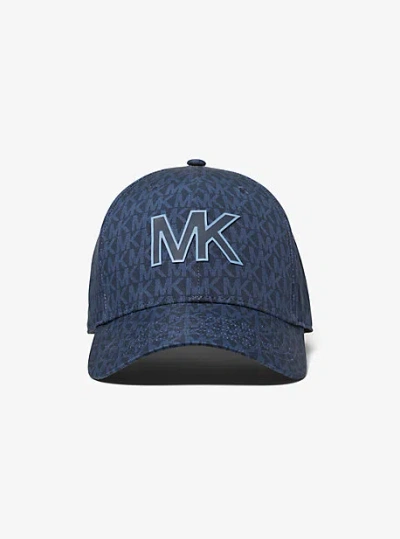 Michael Kors Signature Logo Baseball Hat In Blue