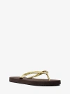 Michael Kors Signature Logo Flip Flops In Brown
