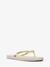 Michael Kors Signature Logo Flip Flops In Natural
