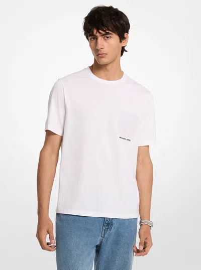 Michael Kors Signature Logo Pocket Cotton T-shirt In White