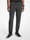 Michael Kors Signature Logo Print Cotton Blend Joggers In Gray