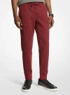 Michael Kors Signature Logo Print Cotton Blend Joggers In Red