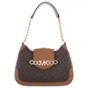 Michael Kors Signature Logo-print Small Hally Shoulder Bag In Brown/acorn