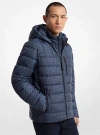 Michael Kors Signature Logo Puffer Jacket In Blue