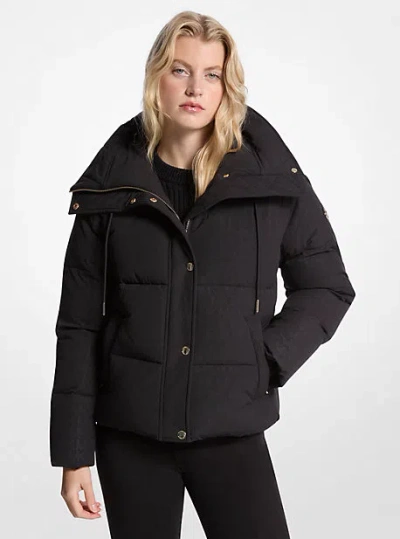 Michael Kors Signature Logo Quilted Puffer Jacket In Black