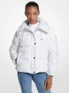Michael Kors Signature Logo Quilted Puffer Jacket In White