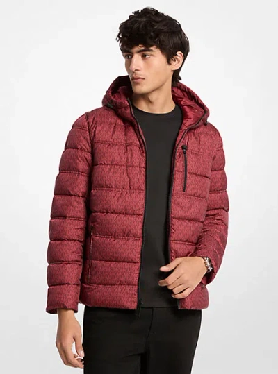 Michael Kors Signature Logo Reversible Jacket In Burgundy