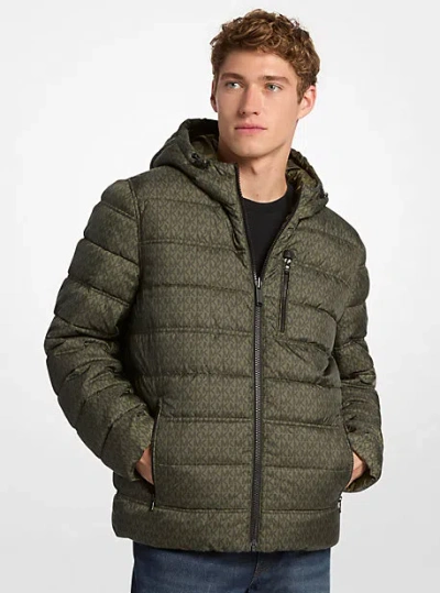 Michael Kors Signature Logo Reversible Jacket In Green