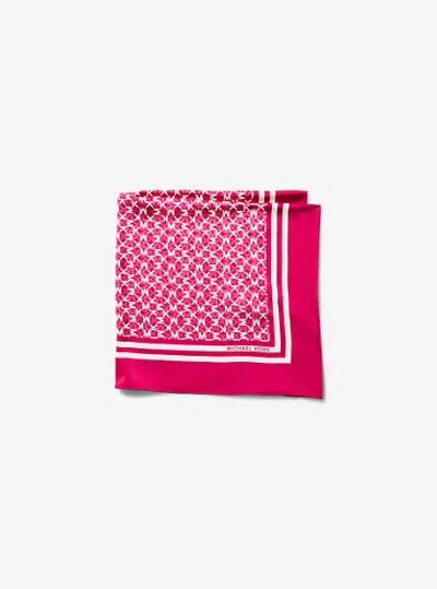 Michael Kors Signature Logo Satin Scarf In Red