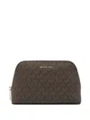 Michael Kors Signature-logo Travel Pouch In Brown