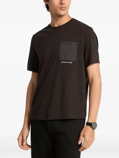 Michael Kors Signature Monogram-print T-shirt In Black