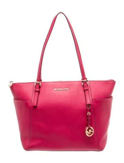 Pre-owned Michael Kors Signature Shoulder Bag In Burgundy